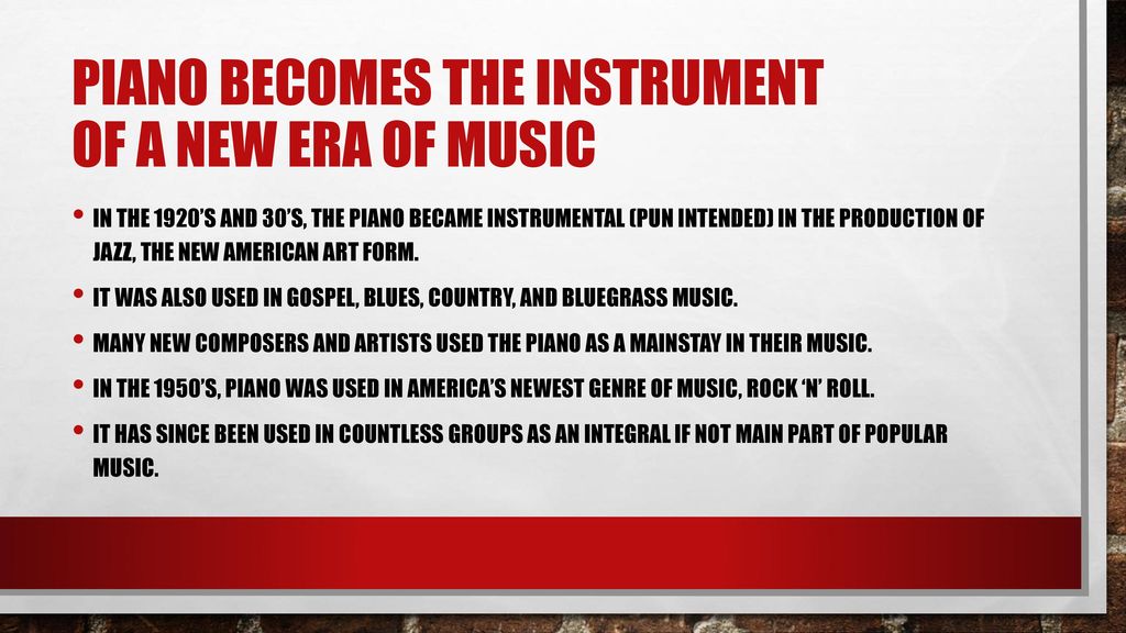 Pop Piano Players From Jazz to pop to rock ppt download