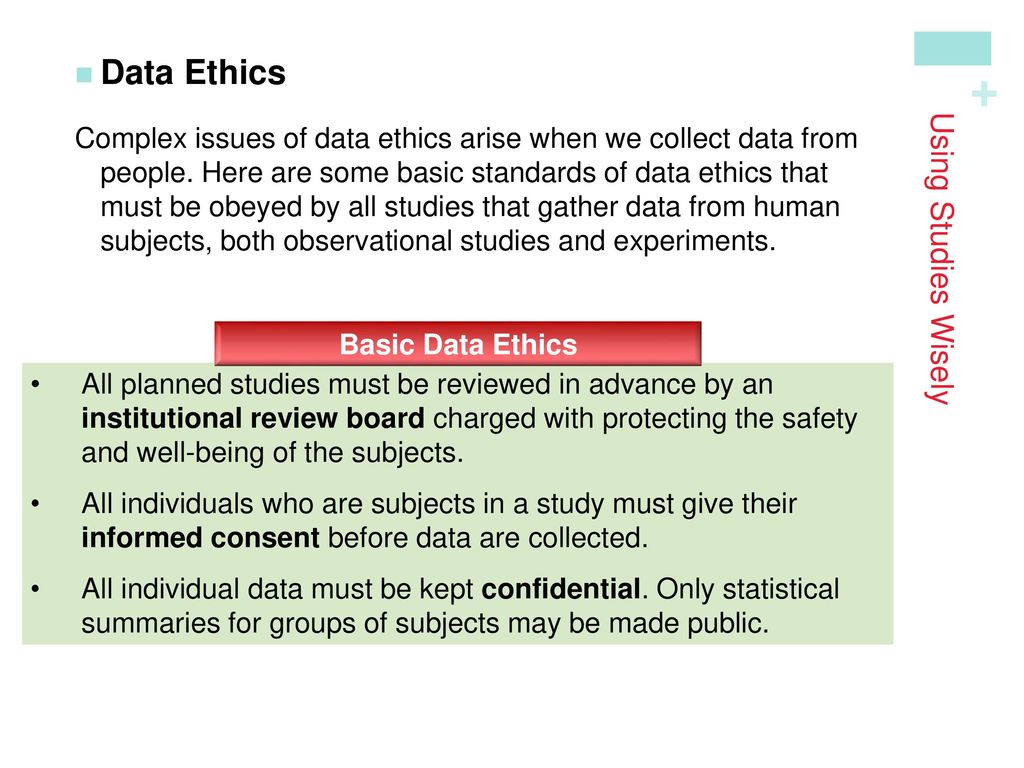 Data Ethics Using Studies Wisely