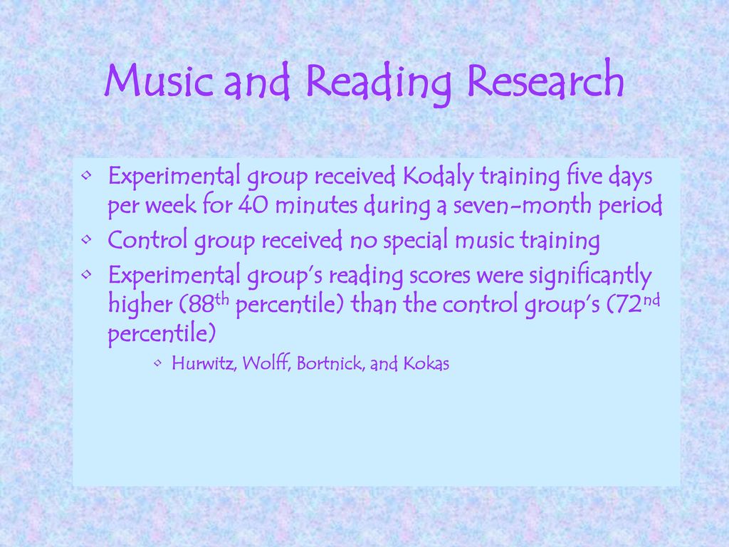 Music and Reading Research