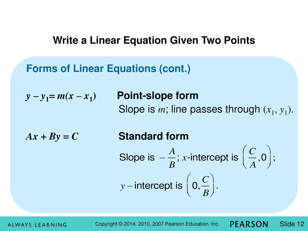 29 Graphs of Linear Equations, and Inequalities, in Two Variables
