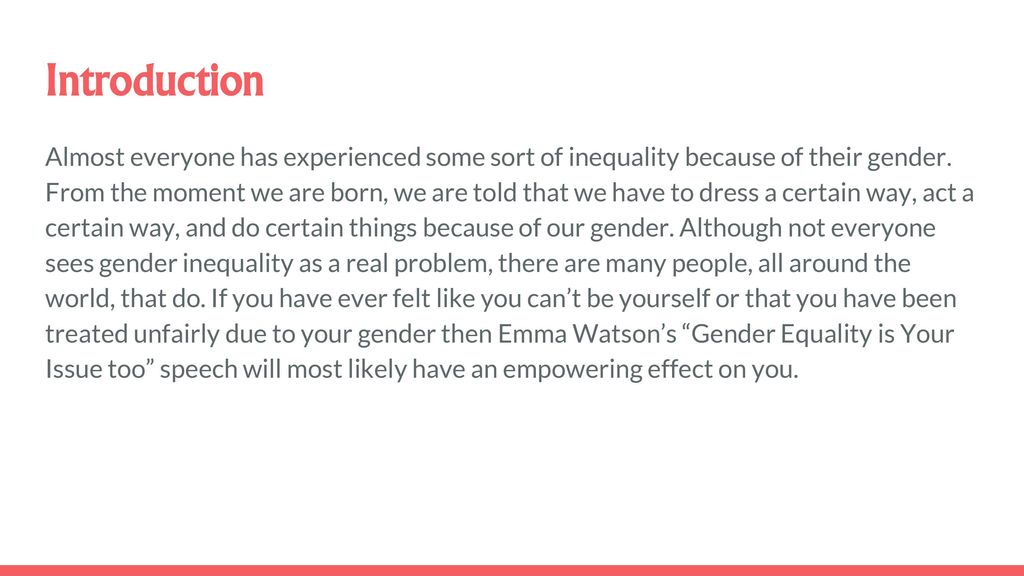gnist campingvogn lokal Emma Watson: Gender Equality is Your Issue too - ppt download