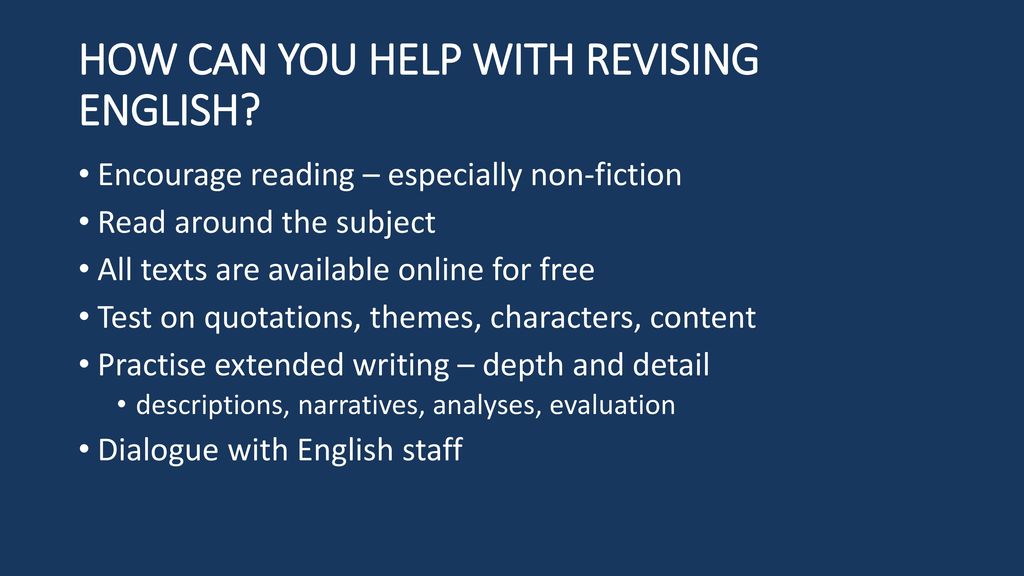 HOW CAN YOU HELP WITH REVISING ENGLISH