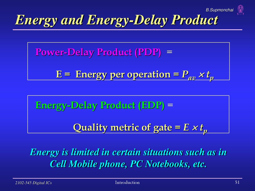 Energy and Energy-Delay Product