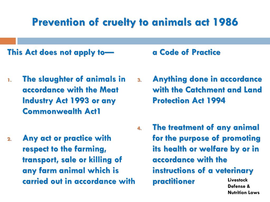 LEGAL ISSUES related to livestock DEFENSE & nutrition - ppt download