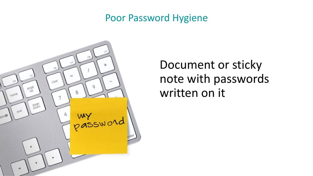 Document or sticky note with passwords written on it
