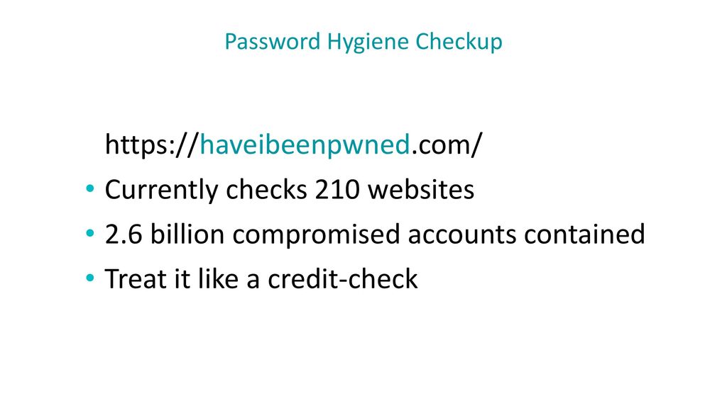 Password Hygiene Checkup