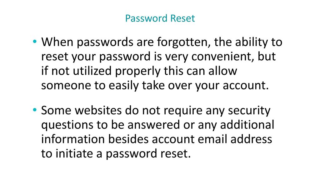 Password Reset