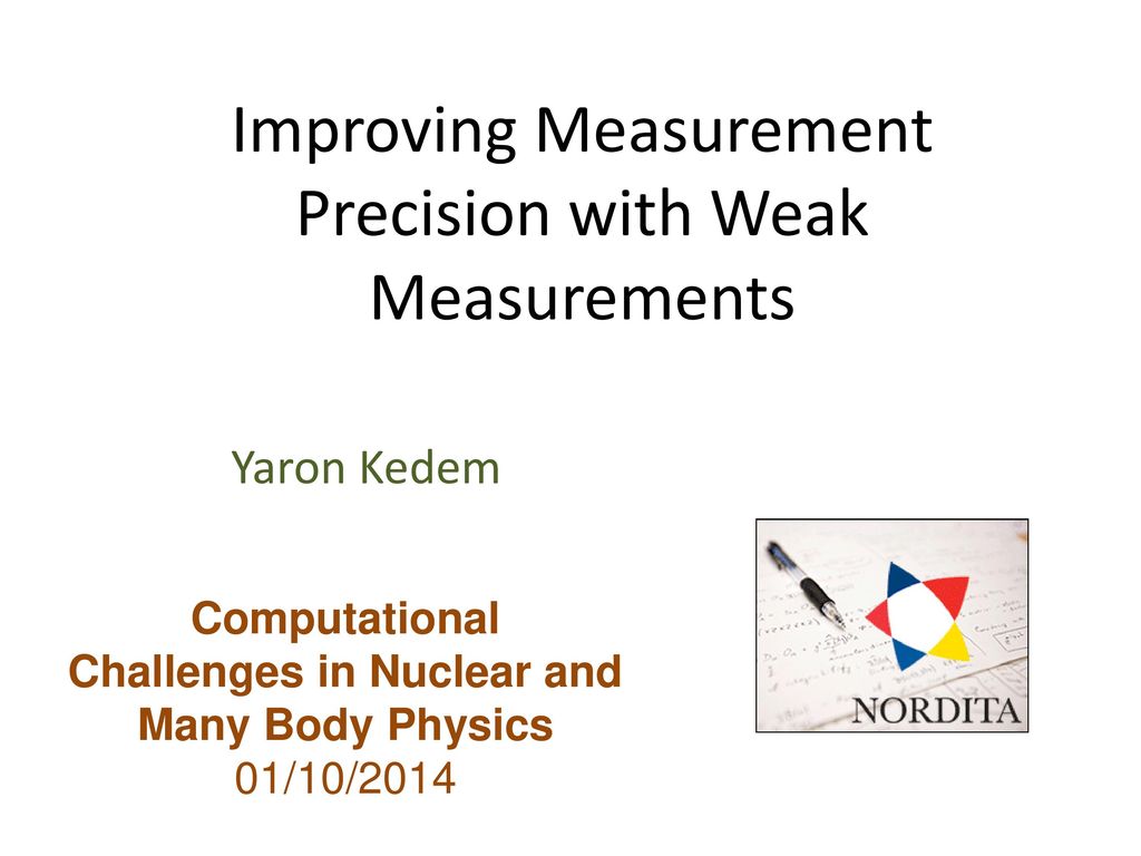 Improving Measurement Precision With Weak Measurements Ppt