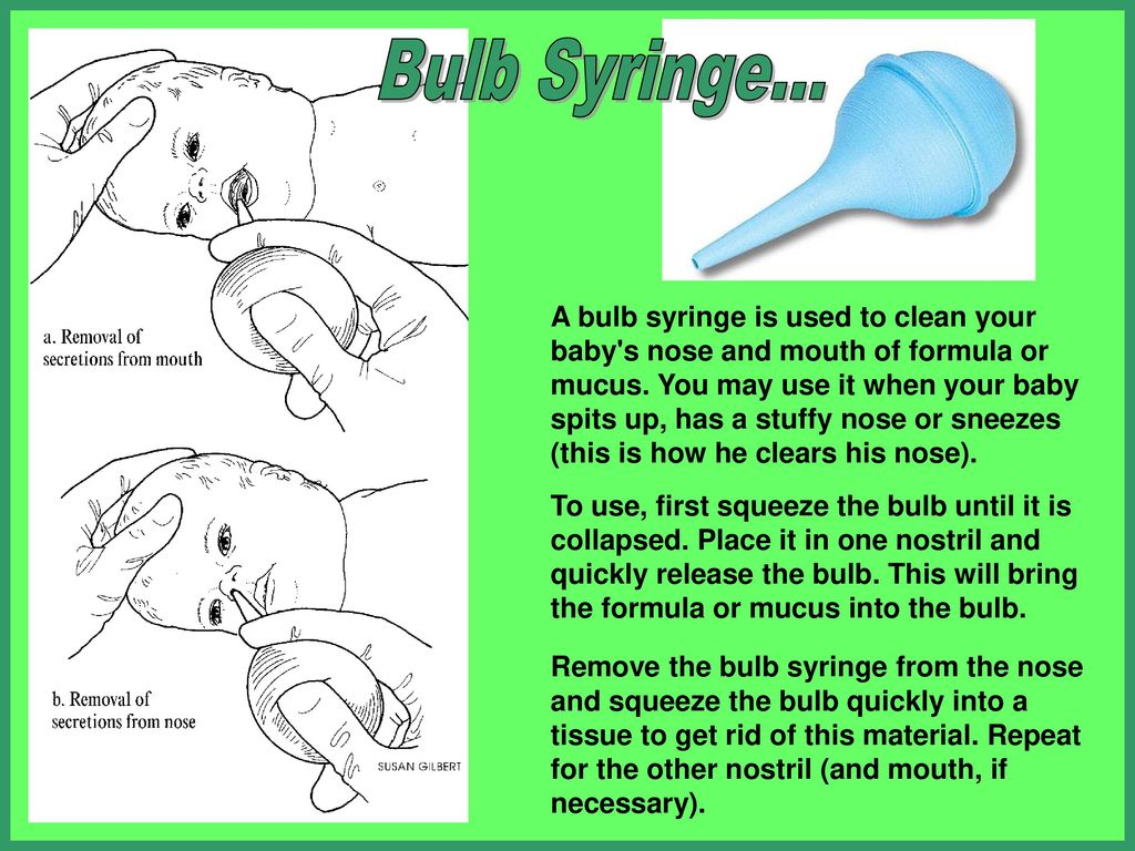 using a bulb syringe