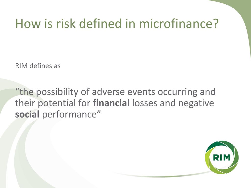 How is risk defined in microfinance