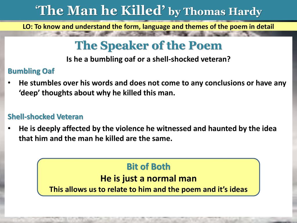 the man he killed poem explanation