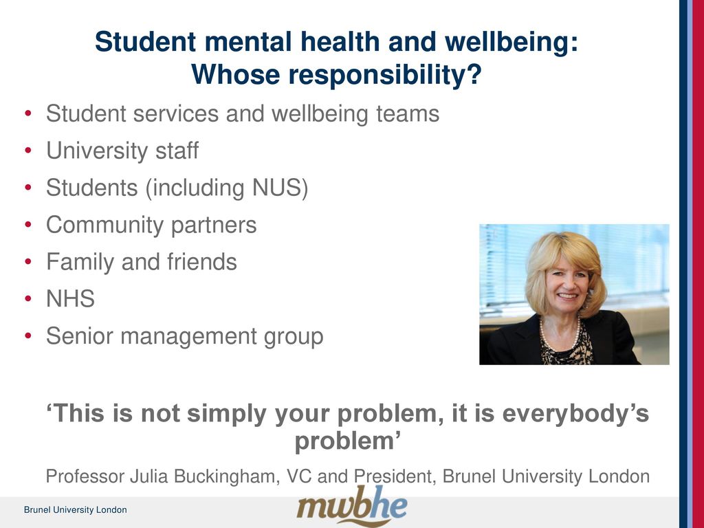 Student mental health and wellbeing: Whose responsibility