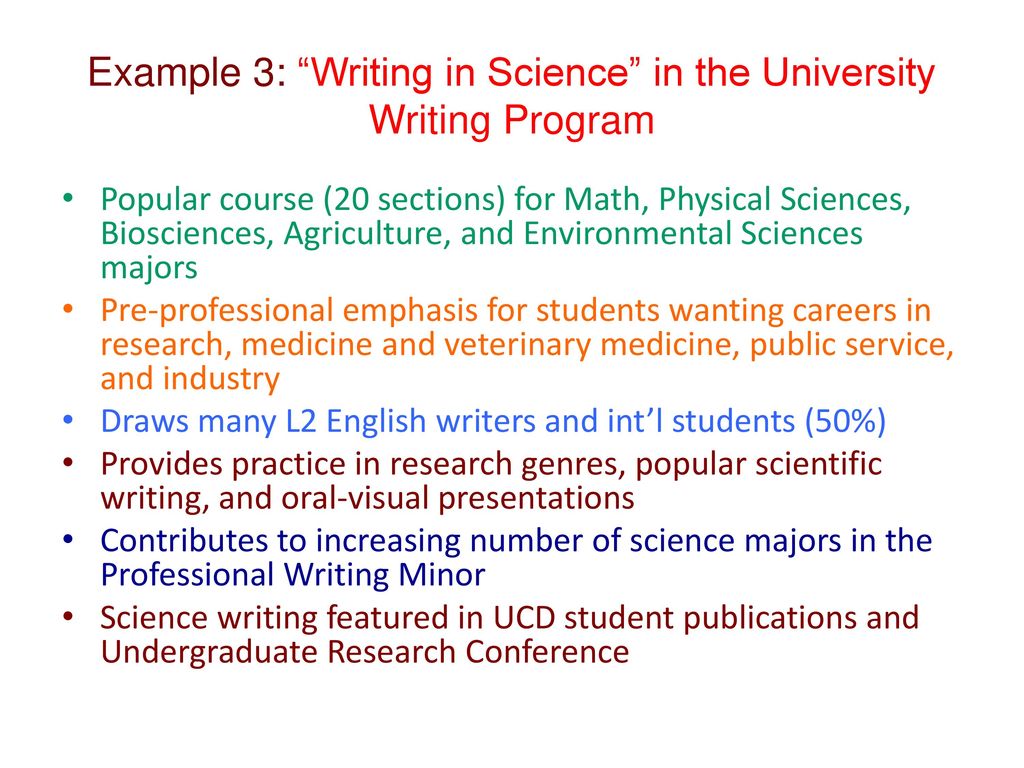 A Science-Writing Culture in the Research University: Curricula