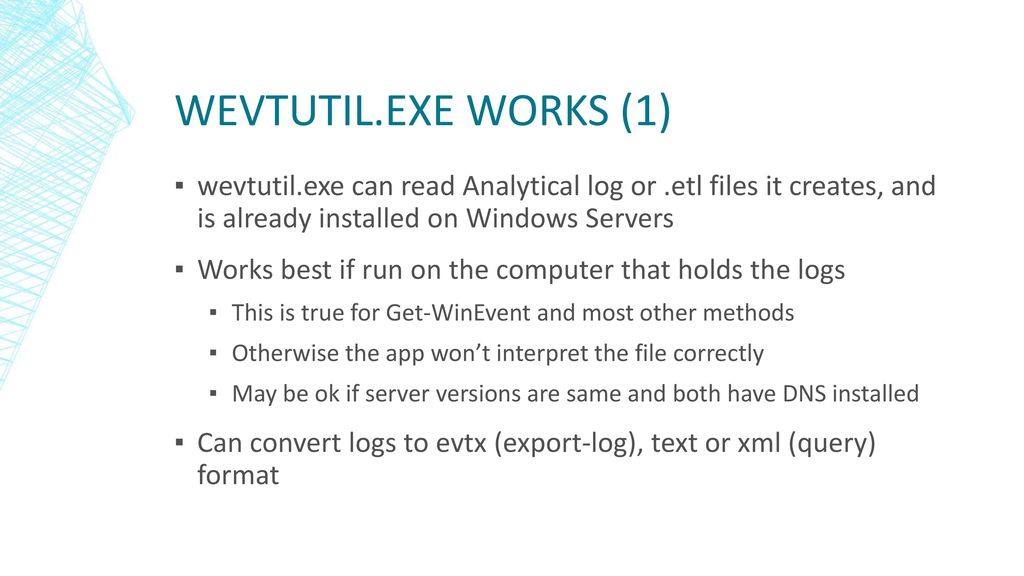 Convert evtx file to text files Convert evtx file to text files