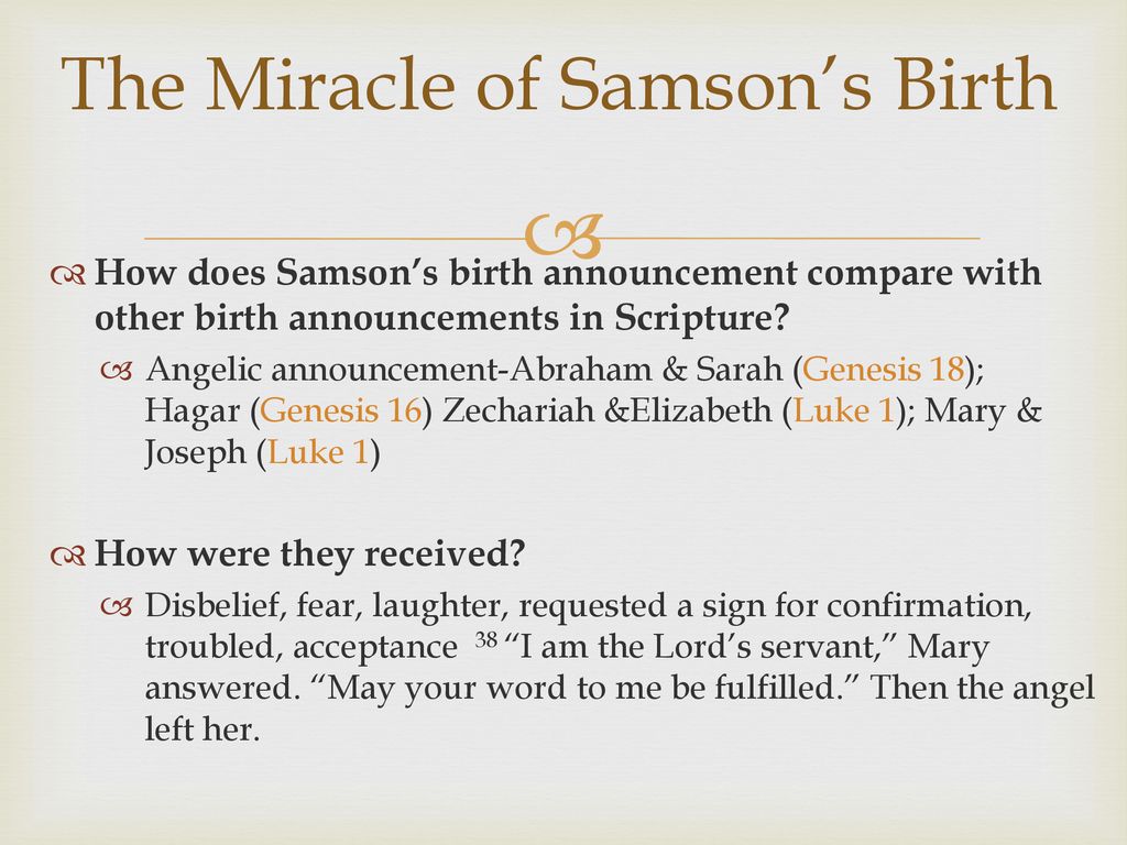 The Miracle of Samson’s Birth