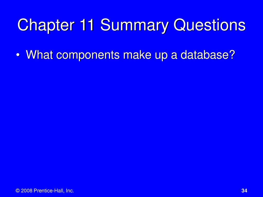 Chapter 11 Summary Questions