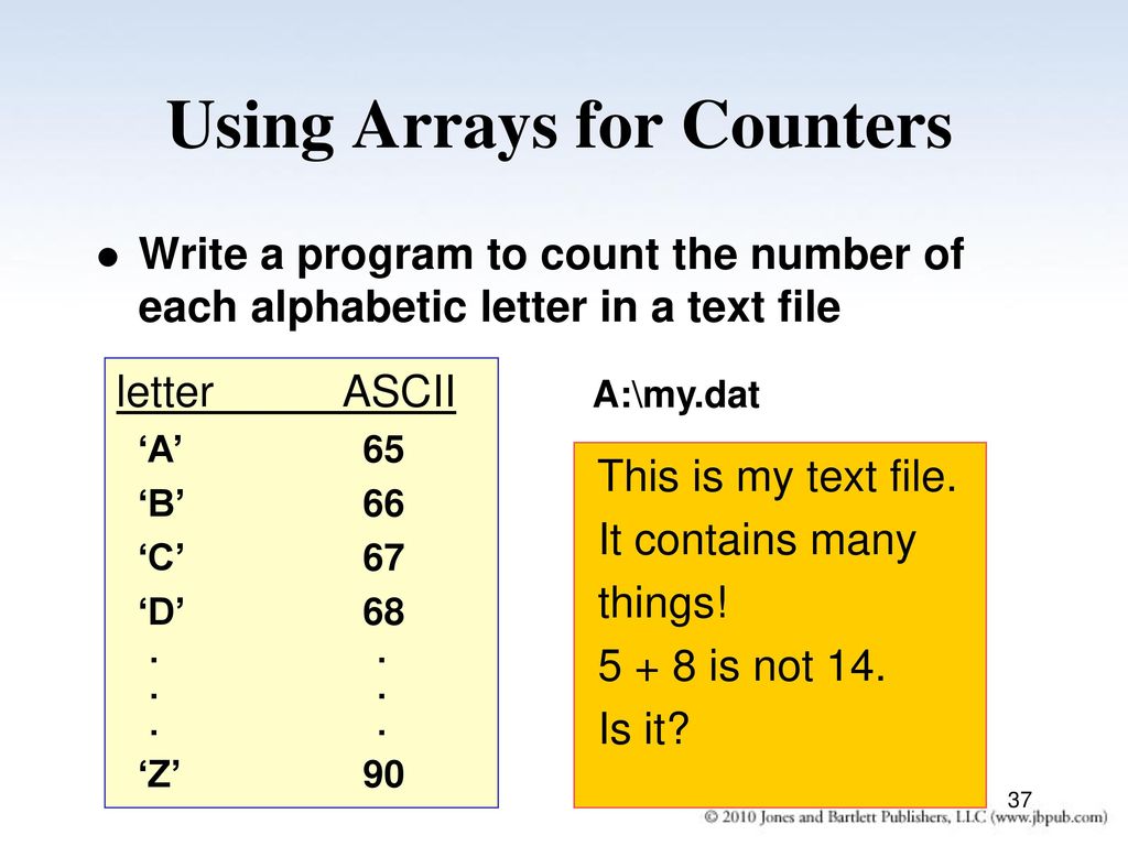 Using Arrays for Counters