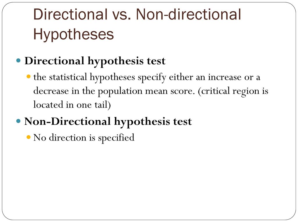 how to write a non directional hypothesis
