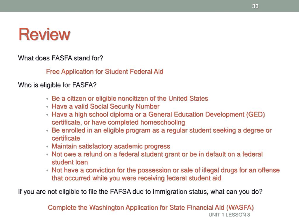 FAFSA Free Application For Federal Student Aid ppt download