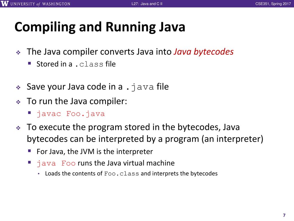 Java and C II CSE 351 Spring 2017 Instructor: Ruth Anderson - ppt download