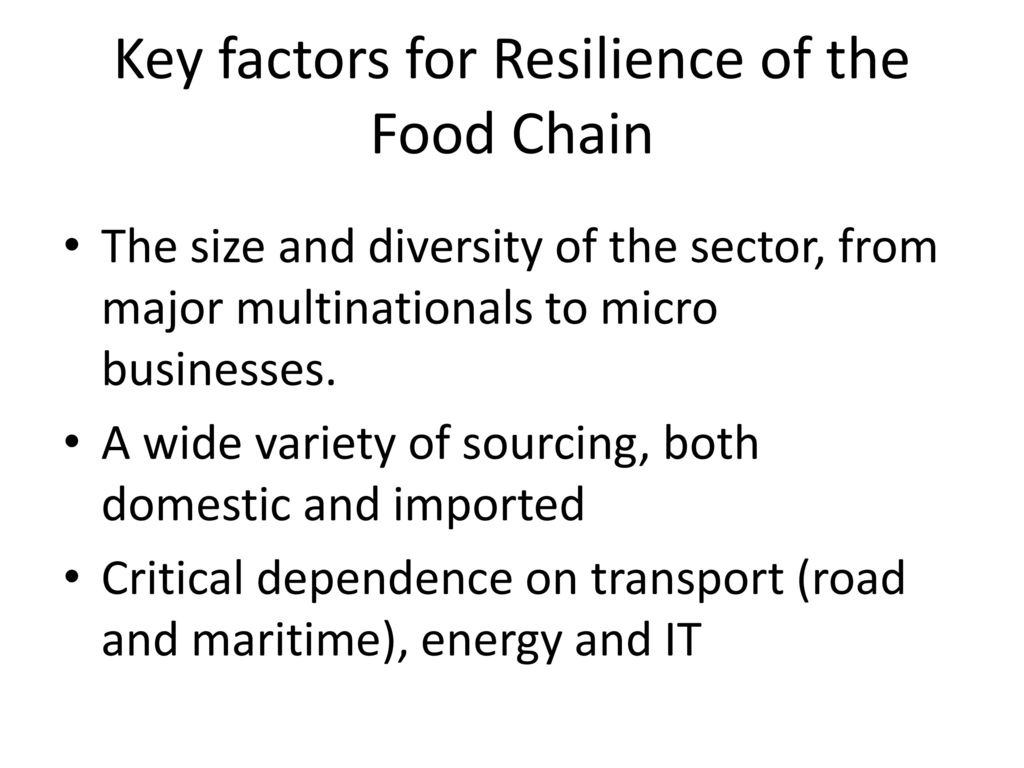 Food Supply Resilience 27 October 2015 Dugald Strathearn Biology Diagrams