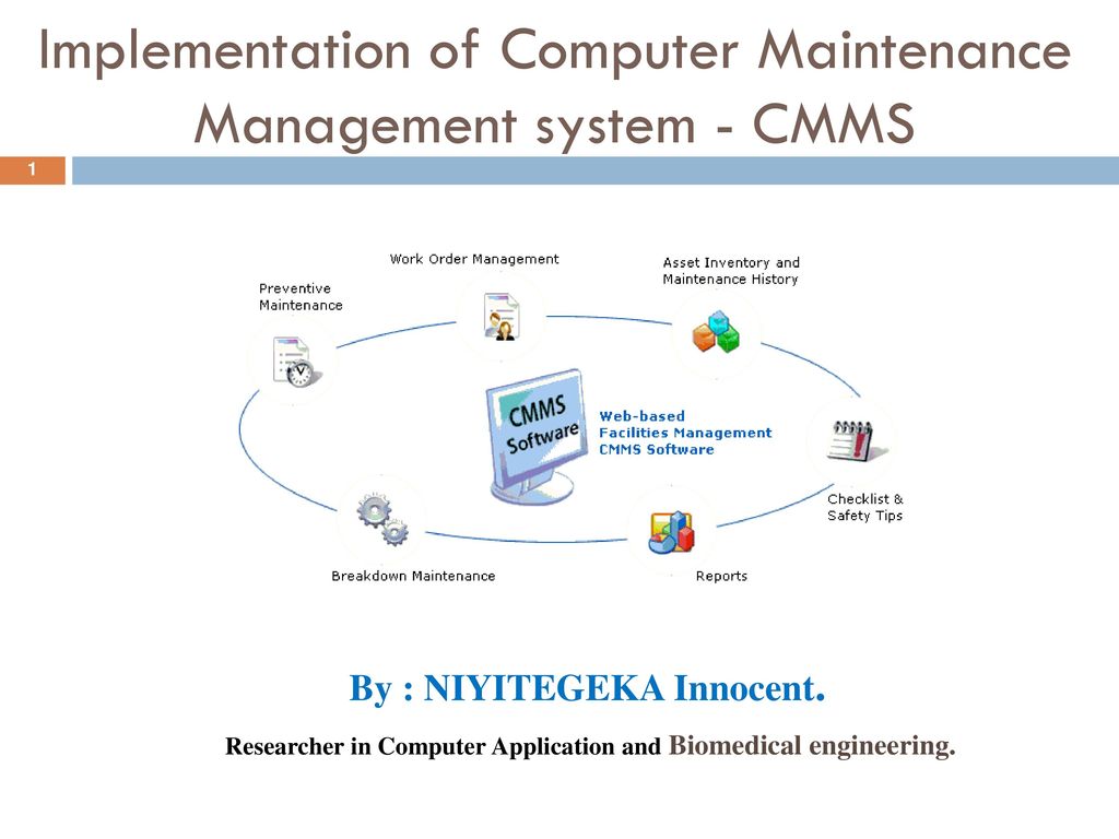 Implementation of computer maintenance management system cmms ppt
