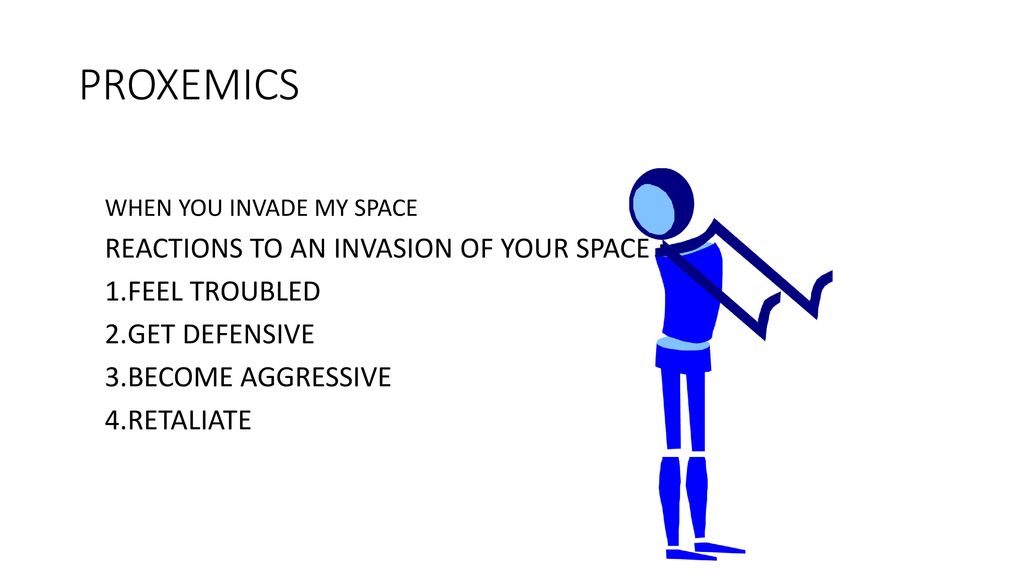 PROXEMICS REACTIONS TO AN INVASION OF YOUR SPACE : FEEL TROUBLED