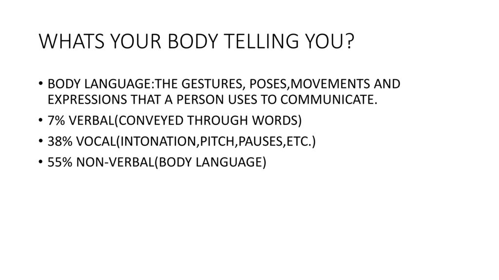 WHATS YOUR BODY TELLING YOU