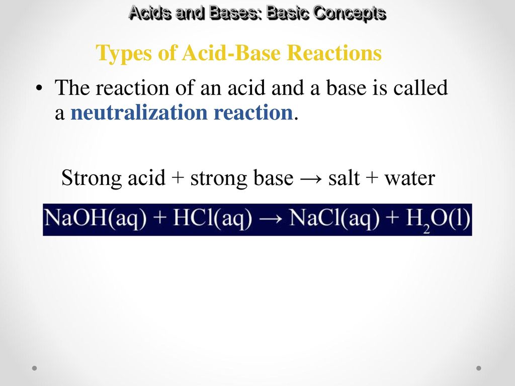 Types of Acid-Base Reactions