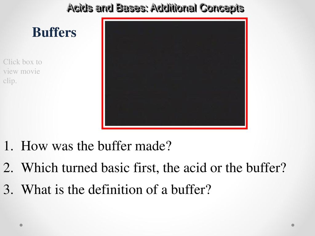 Which turned basic first, the acid or the buffer