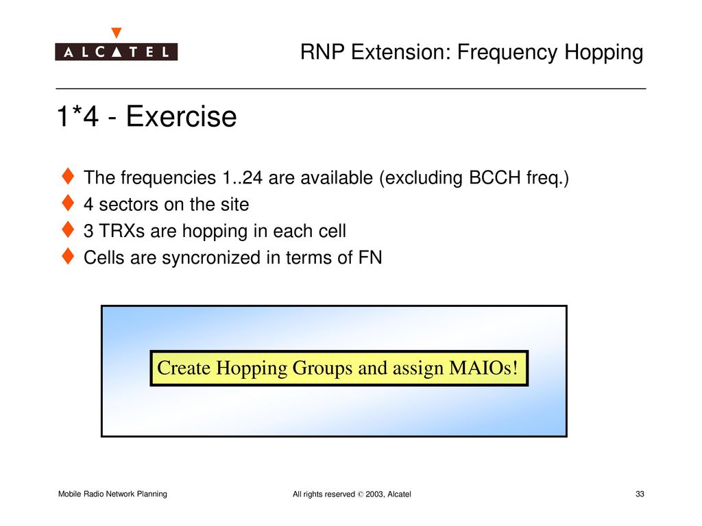 Frequency Planning of Hopping Networks - ppt download