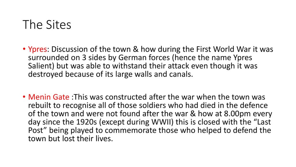 Year 9 History Visit to Ypres ppt download
