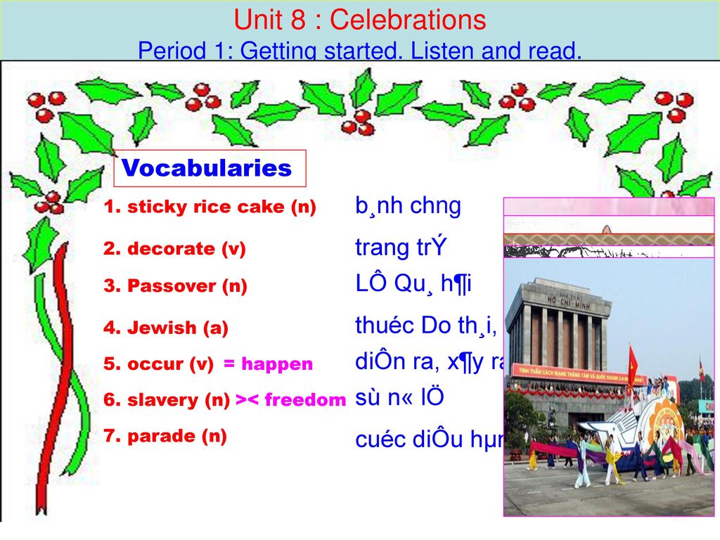 Celebrations Period 1 Getting Started Listen And Read Unit 8 Ppt Download