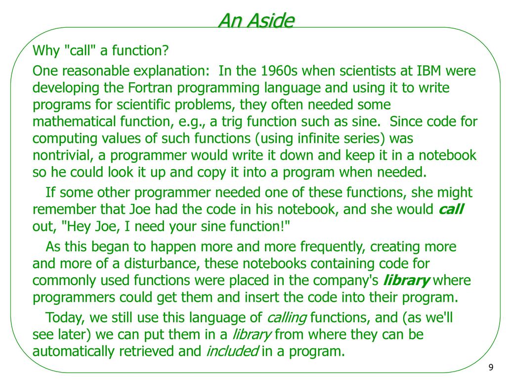 Introduction to Programmer-Defined Functions - ppt download