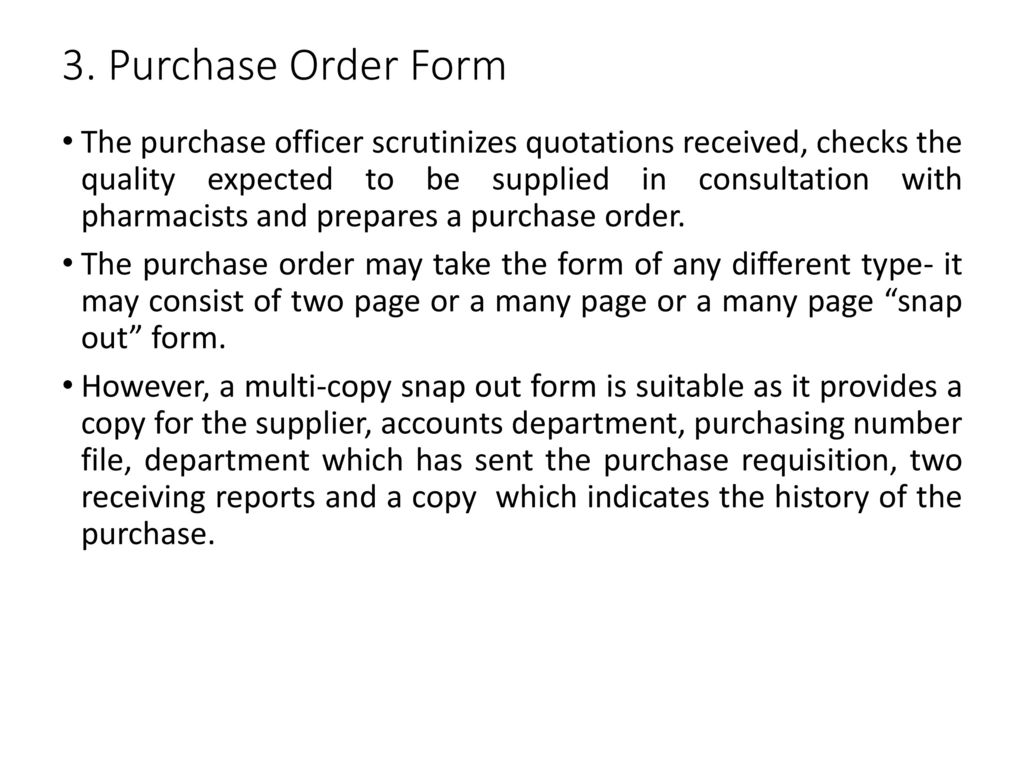 3. Purchase Order Form