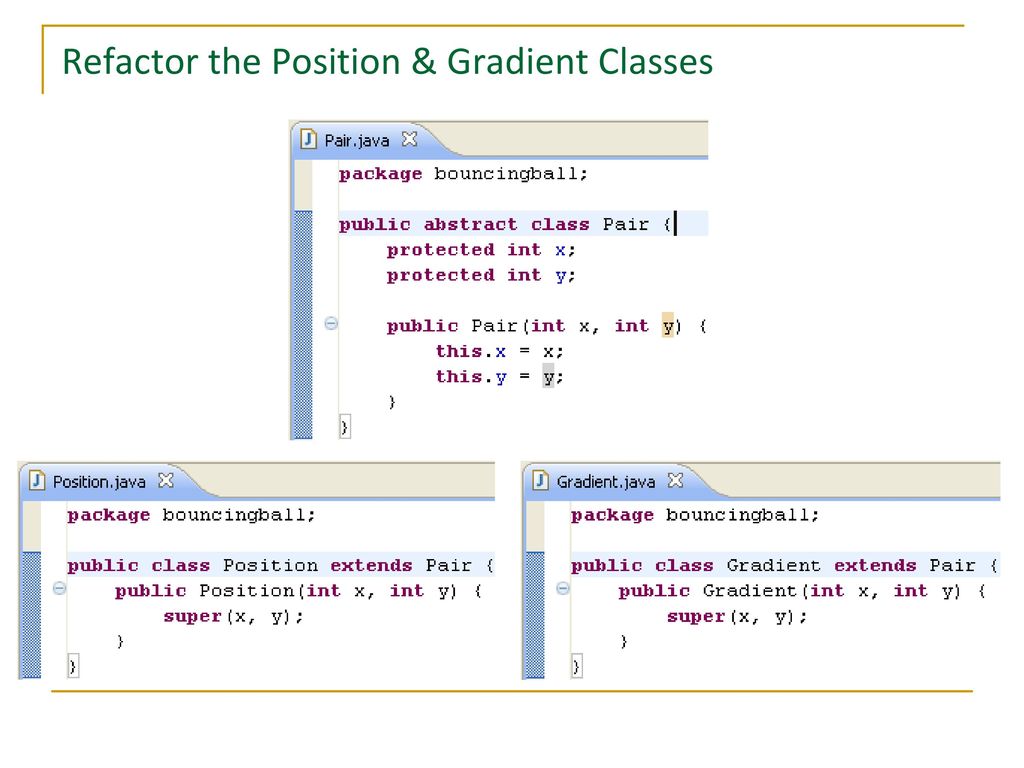 Refactor the Position & Gradient Classes