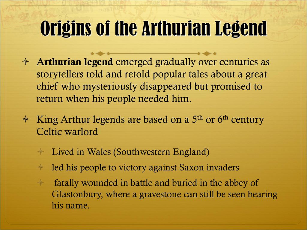 Arthurian Legend. - ppt download