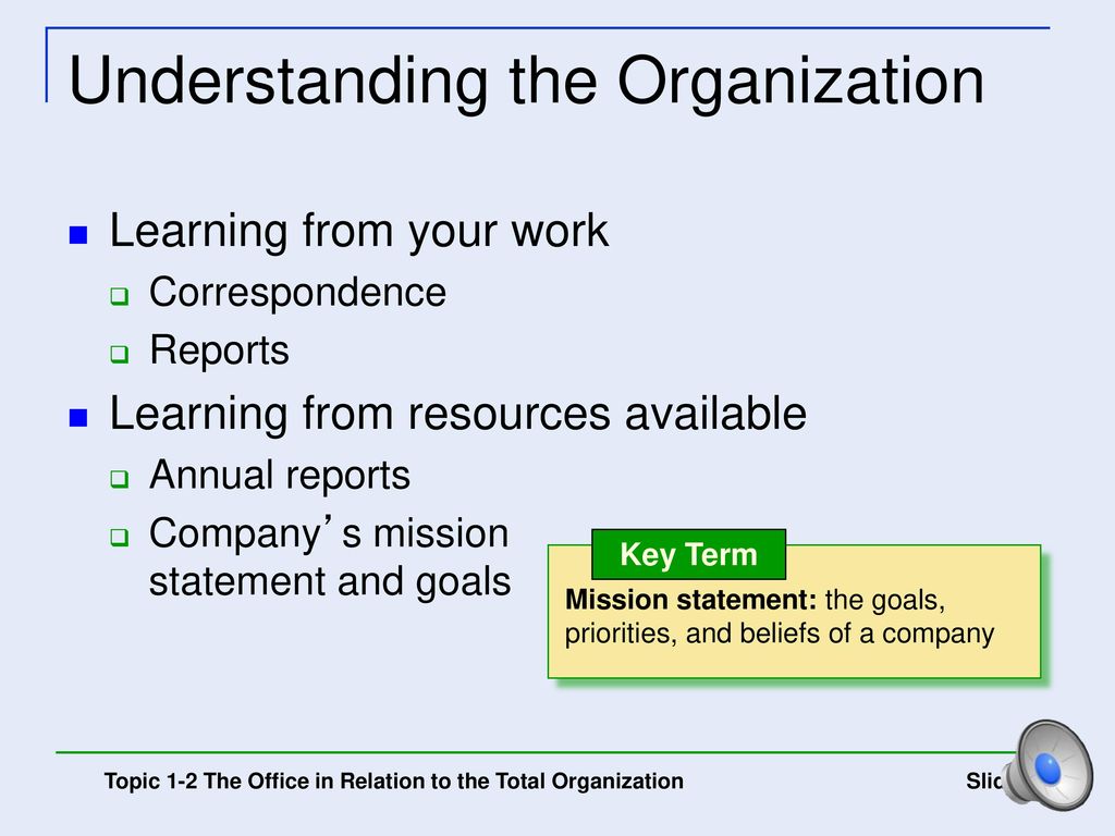 Understanding the Organization
