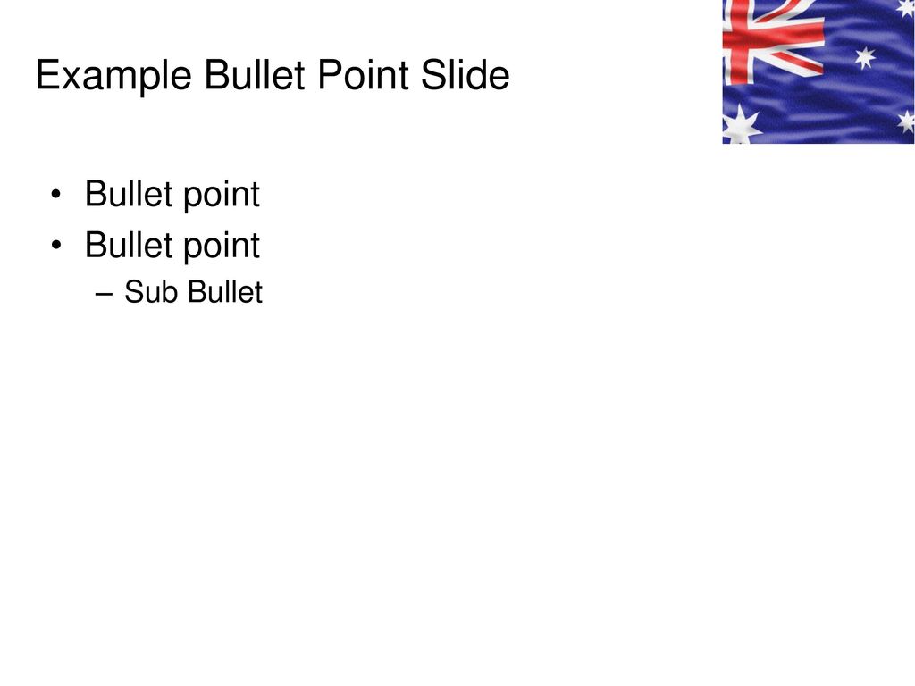 Example Bullet Point Slide