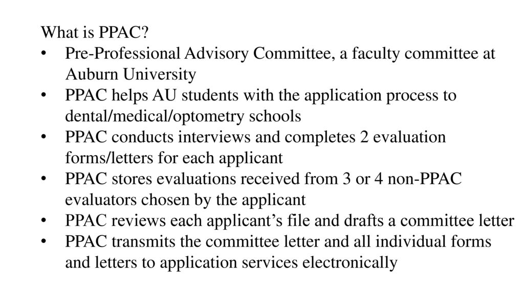 What is PPAC Pre-Professional Advisory Committee, a faculty committee at Auburn University.