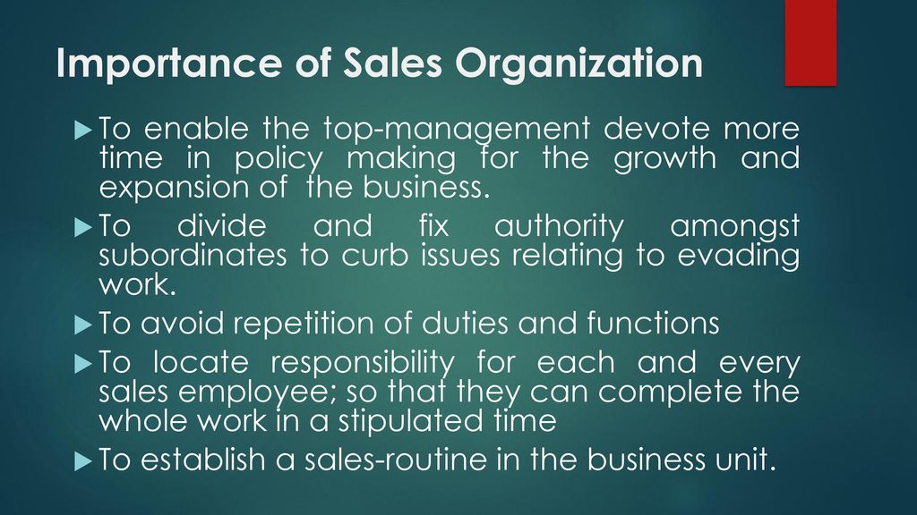 importance of sales department