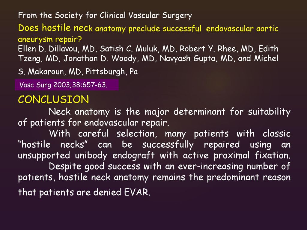 From the Society for Clinical Vascular Surgery