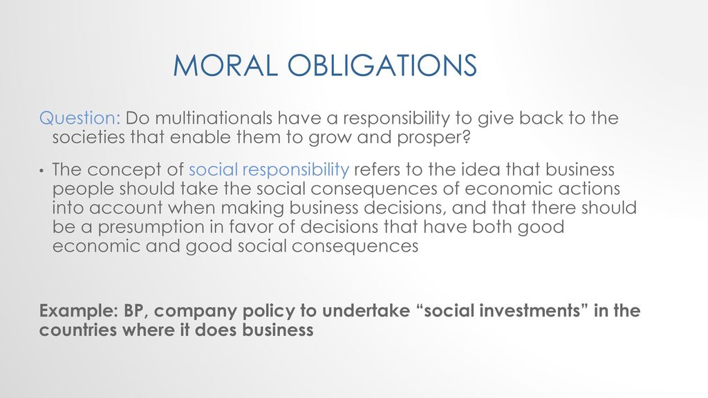 What Are Some Examples Of Moral Obligation