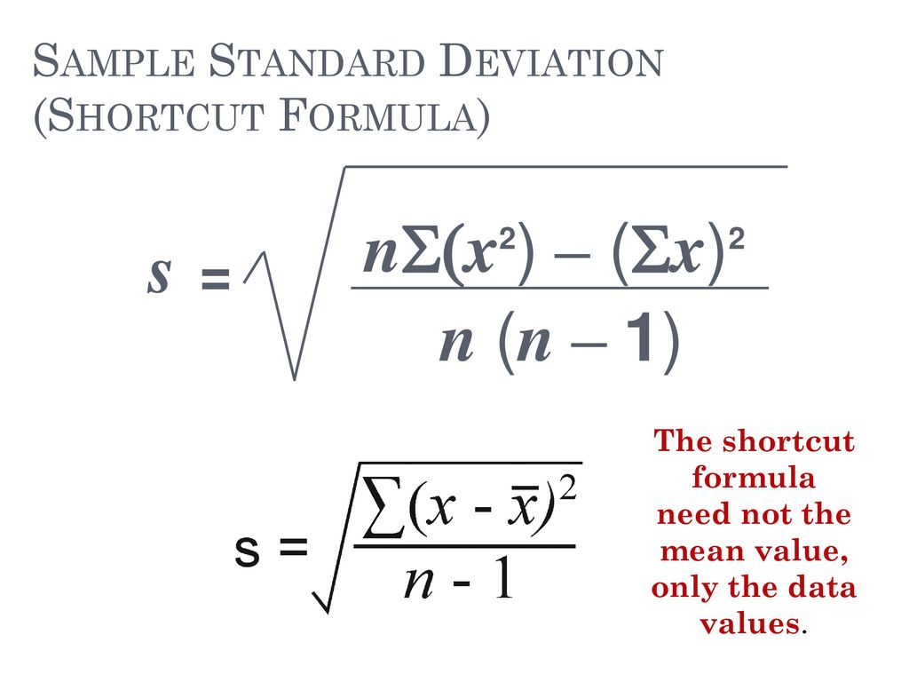 Standard Deviation Formula Shortcut