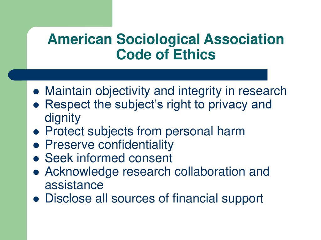 Asa Code Of Ethics Sociology Asa Code Of Ethics Sociology