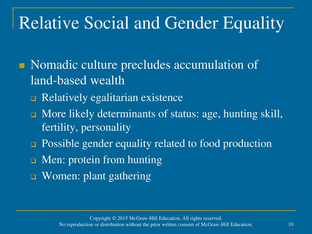 Relative Social and Gender Equality