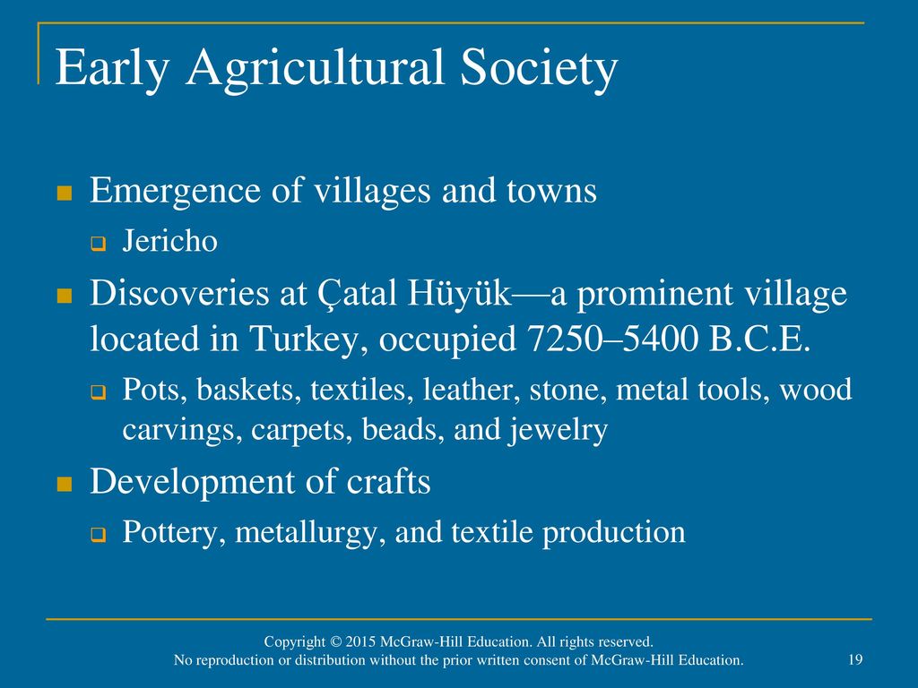 Early Agricultural Society