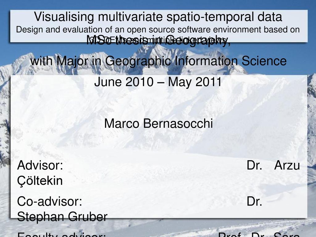 MSc thesis in Geography, with Major in Geographic Information Science