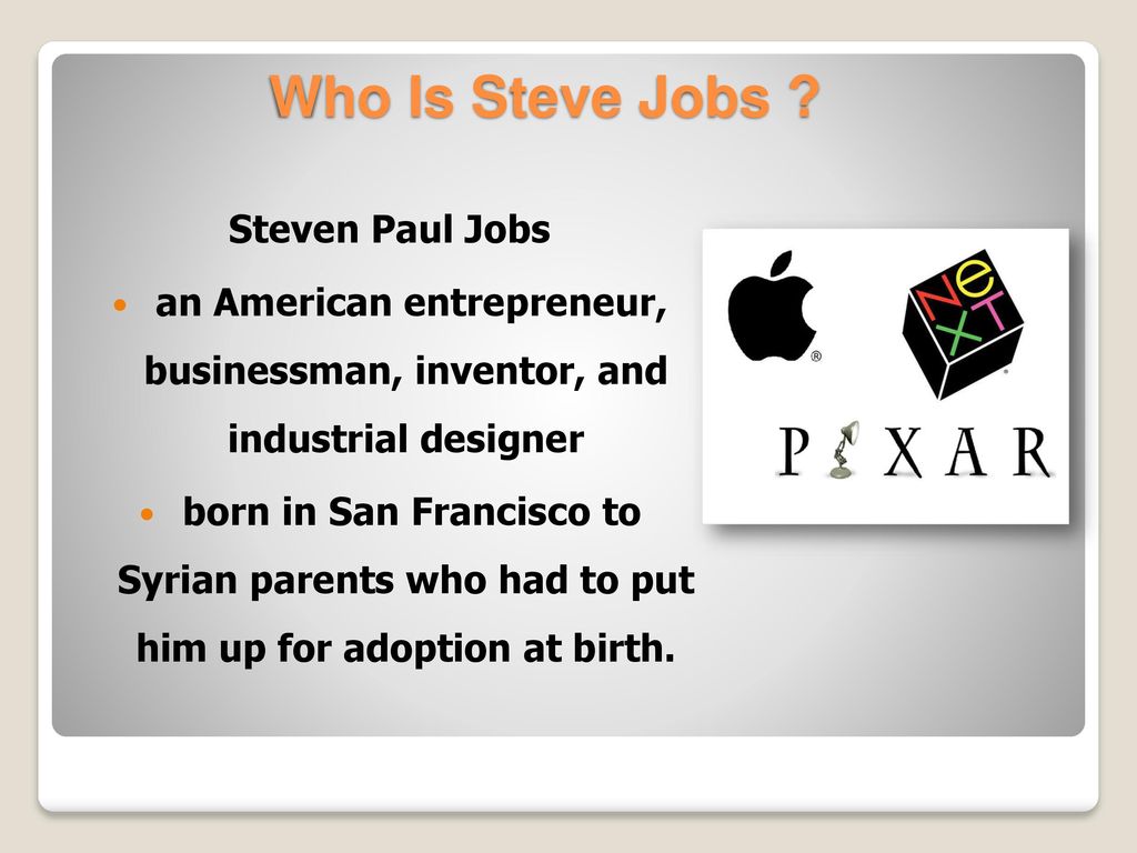 Who Is Steve Jobs Steven Paul Jobs