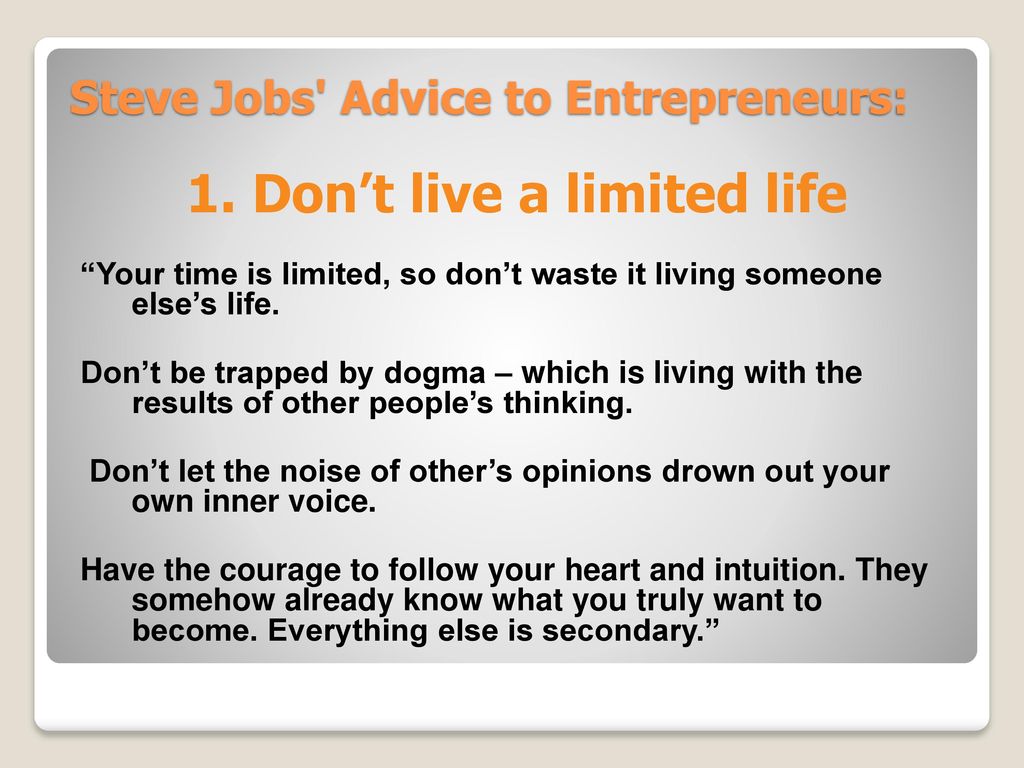 Steve Jobs Advice to Entrepreneurs: